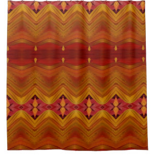 Golden Ikat Shower Curtain
