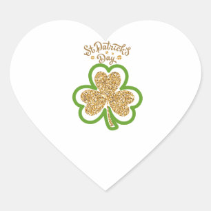  Golden Illustrated Minimalist St. Patrick's Day  Heart Sticker