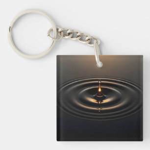 Golden Impact on Viscous Surface Key Ring