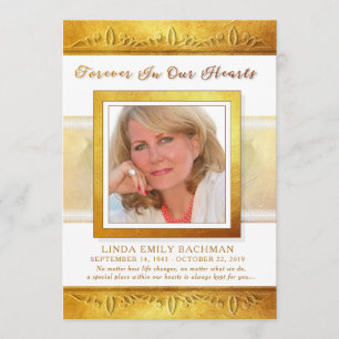 Golden In Our Hearts Photo Thank You Sympathy Card