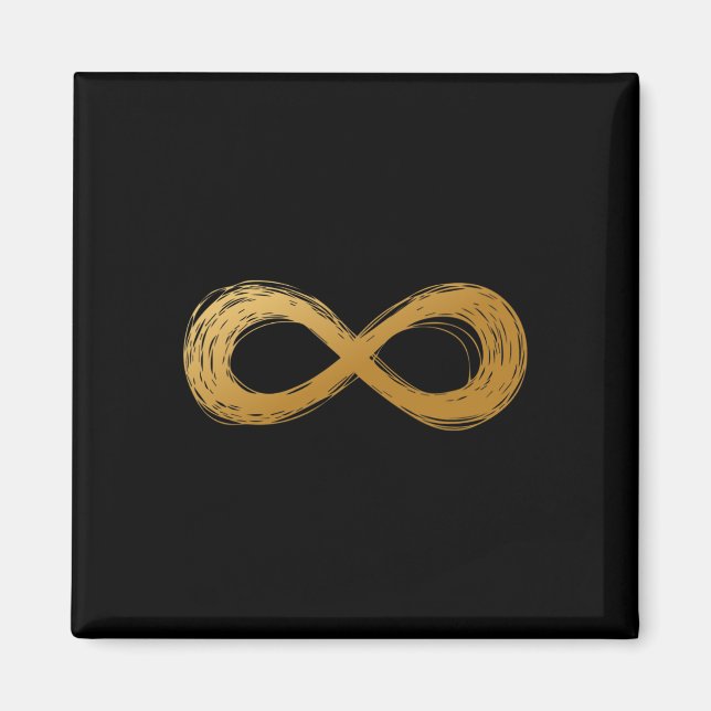 Golden Infinity Neurodiversity Symbol - Autism Awa Magnet (Front)