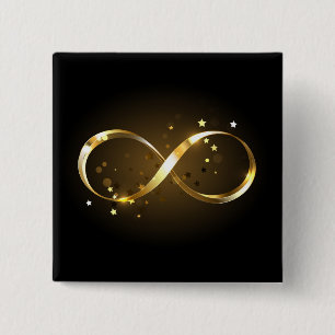 Golden Infinity Symbol 15 Cm Square Badge