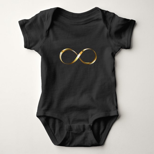 Golden Infinity Symbol Baby Bodysuit (Front)