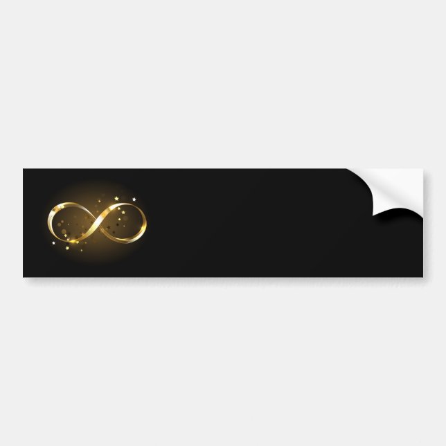 Golden Infinity Symbol Bumper Sticker (Front)
