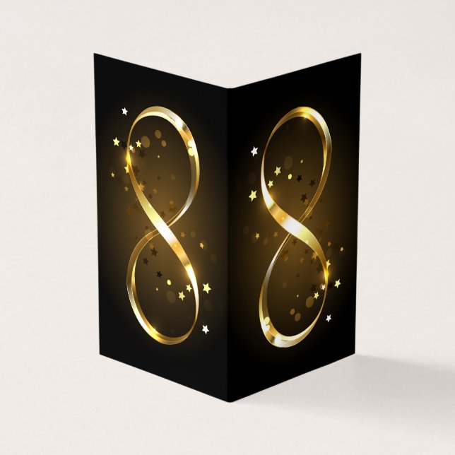 Golden Infinity Symbol Business Card (Outside)