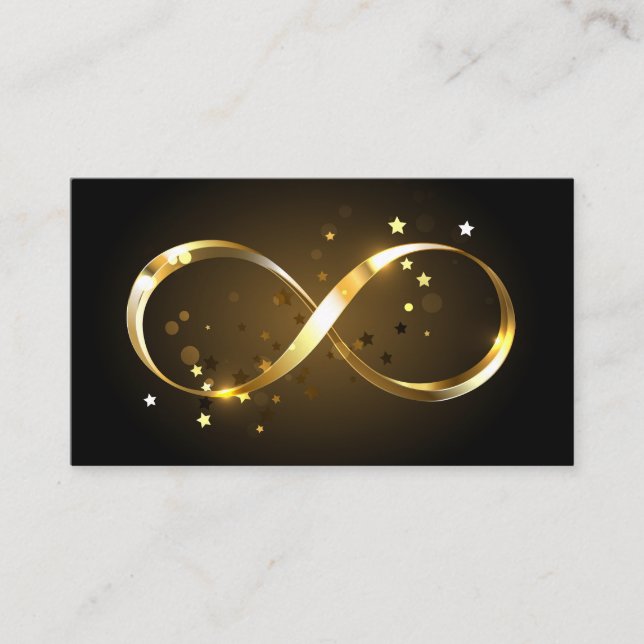 Golden Infinity Symbol Business Card (Front)