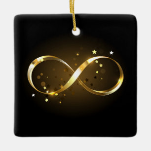Golden Infinity Symbol Ceramic Ornament
