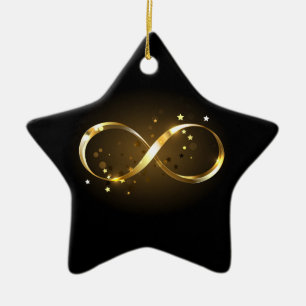 Golden Infinity Symbol Ceramic Tree Decoration