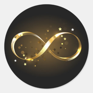 Golden Infinity Symbol Classic Round Sticker