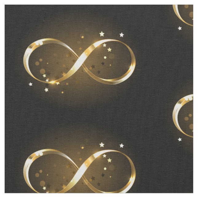 Golden Infinity Symbol Fabric (Close Up)