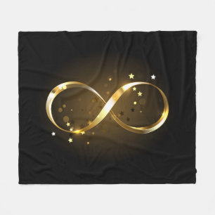 Golden Infinity Symbol Fleece Blanket