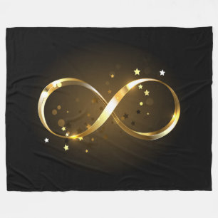 Golden Infinity Symbol Fleece Blanket
