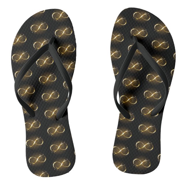 Golden Infinity Symbol Flip Flops (Footbed)
