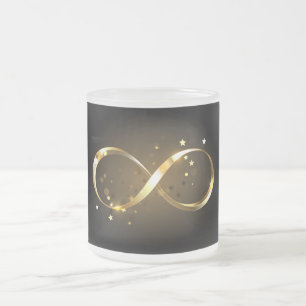 Golden Infinity Symbol Frosted Glass Coffee Mug