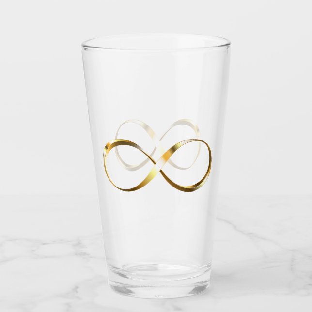 Golden Infinity Symbol Glass (Front)