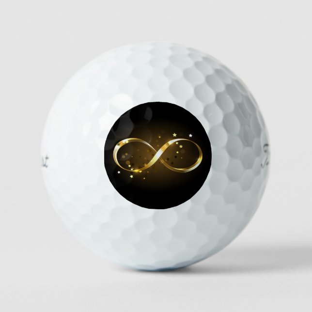 Golden Infinity Symbol Golf Balls (Front)