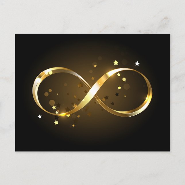Golden Infinity Symbol Holiday Postcard (Front)
