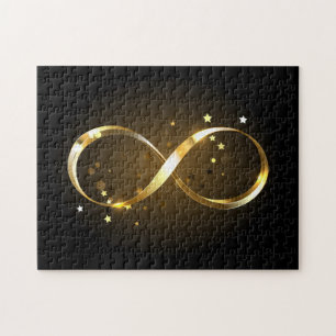 Golden Infinity Symbol Jigsaw Puzzle