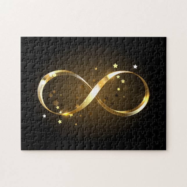 Golden Infinity Symbol Jigsaw Puzzle (Horizontal)