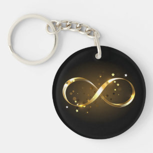 Golden Infinity Symbol Key Ring