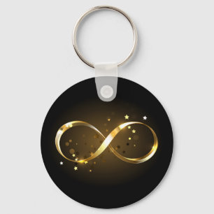 Golden Infinity Symbol Key Ring
