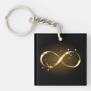 Golden Infinity Symbol Key Ring