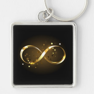 Golden Infinity Symbol Key Ring