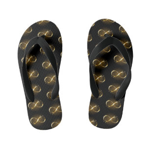 Golden Infinity Symbol Kid's Flip Flops
