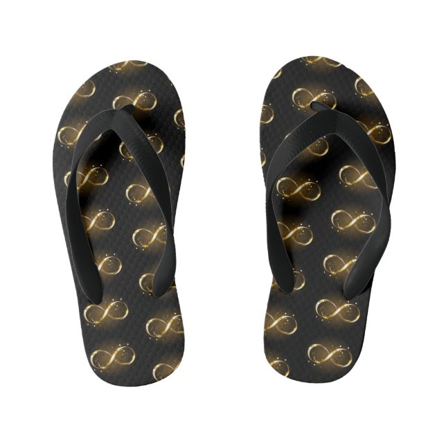 Golden Infinity Symbol Kid's Flip Flops (Footbed)