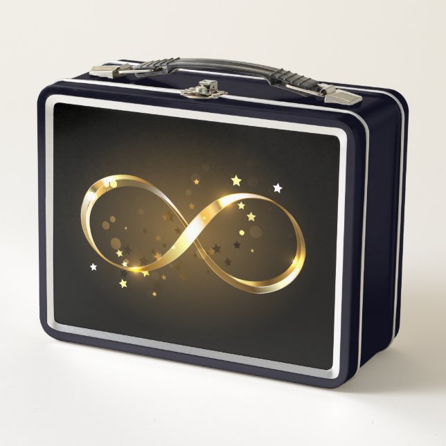 Golden Infinity Symbol Metal Lunch Box (Front)