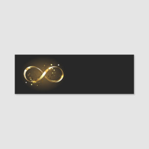 Golden Infinity Symbol Name Tag