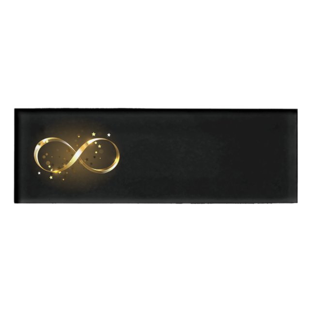 Golden Infinity Symbol Name Tag (Front)