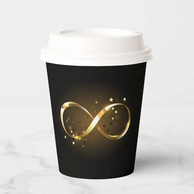 Golden Infinity Symbol Paper Cups (Front)