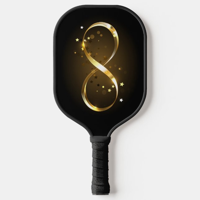 Golden Infinity Symbol Pickleball Paddle (Front)