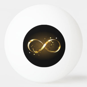 Golden Infinity Symbol Ping Pong Ball