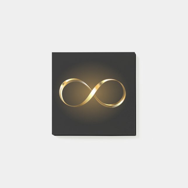 Golden Infinity Symbol Post-it Notes (Front)