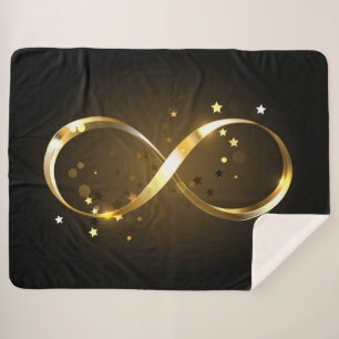 Golden Infinity Symbol Sherpa Blanket