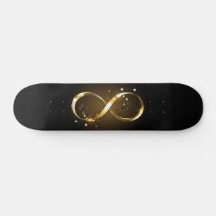 Golden Infinity Symbol Skateboard