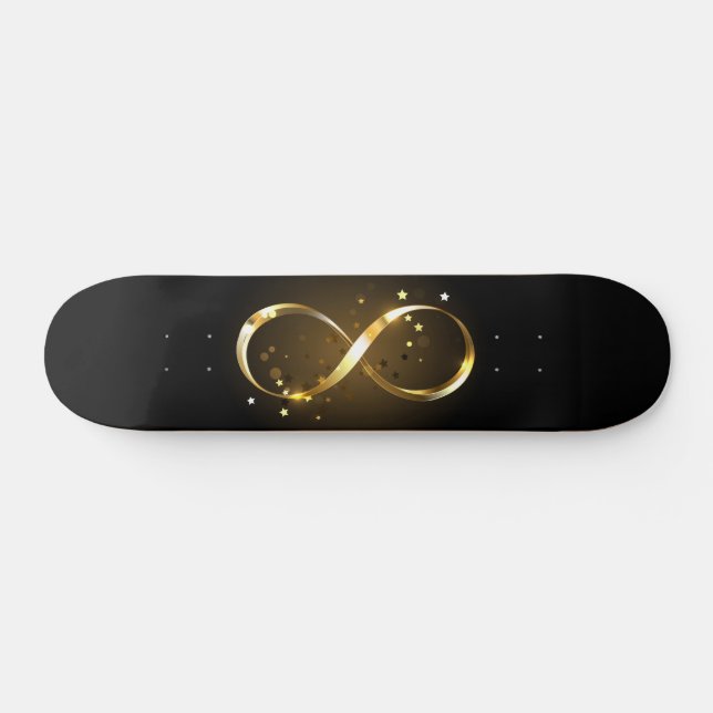 Golden Infinity Symbol Skateboard (Horz)