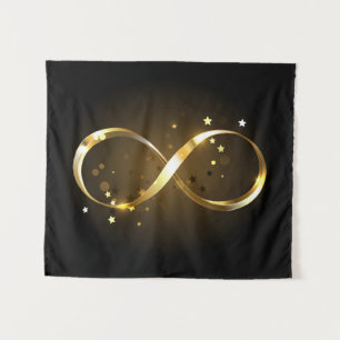 Golden Infinity Symbol Tapestry