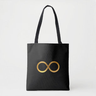 Golden Infinity Symbol Tote Bag