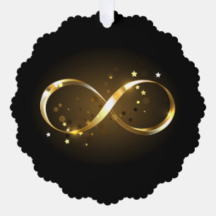 Golden Infinity Symbol Tree Decoration Card