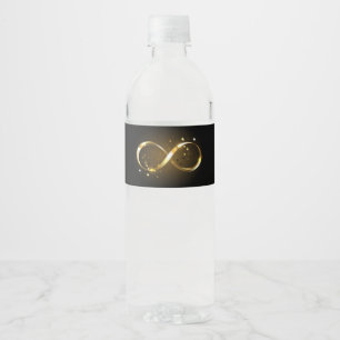 Golden Infinity Symbol Water Bottle Label