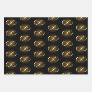 Golden Infinity Symbol Wrapping Paper Sheet