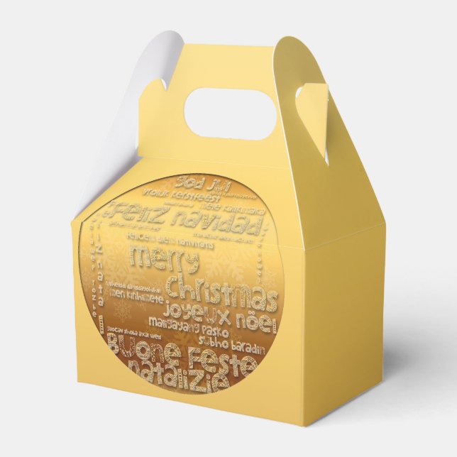 Golden International Christmas Greeting Favour Box (Front Side)