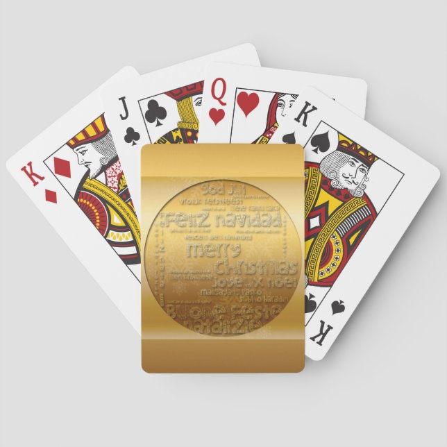 Golden International Christmas Greeting - Games Playing Cards (Back)