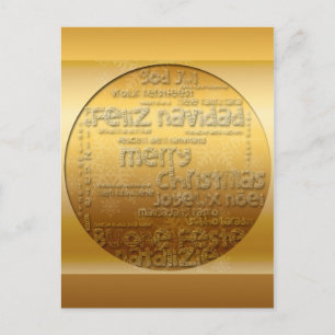 Golden International Christmas Navidad V Postcard