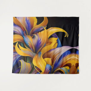 Golden Iris Hosta X AI ART Tapestry