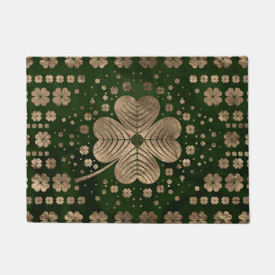 Golden Irish Shamrock Four-leaf clover Doormat