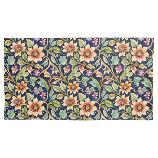 Golden Islamic Style Flowers Pillowcase (Front)